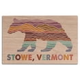 thumbnail image 1 of Stowe, Vermont, Bear, Wander More Collection Birch Wood Wall Sign (12x18 Rustic Home Decor, Ready to Hang Art), 1 of 4