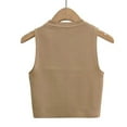 thumbnail image 4 of ZyeKqe Going out Tops for Women Ribbed Knit Tank Tops Sleeveless Cropped Shirts Crewneck Slim Fitted Stretchy Basic Tees, 4 of 7
