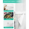 thumbnail image 3 of No Hook Shower Curtain with Snap in Liner, Vintage Flowers Green Plant Leaves Hotel Shower Curtains for Bathroom, Washable Shower Curtain Liner Set with Mesh Top Window, 36"x72", 3 of 6