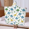 thumbnail image 5 of Dinosaur Pattern with Names Hooded Bath Towel，60"x35" for Ages 3 To 12 Kids, Quick Dry Lightweight Soft Microfiber Hood Beach Towel Cover Up for Kids, 5 of 7