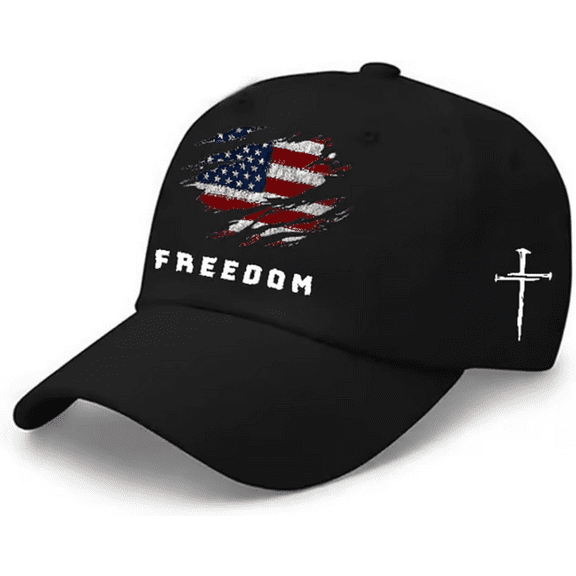Women Men FREEDOM Hat American Flag Christian Cross This is The Tur-ning Point Cap Freedom Baseball Cap