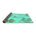 thumbnail image 2 of Ahgly Company Indoor Square Abstract Turquoise Blue Modern Area Rugs, 4' Square, 2 of 4