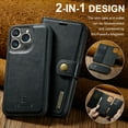 thumbnail image 2 of Dteck Case for iPhone 15 Pro Max Wallet 2 in 1 Magnetic Detachable Folio Flip Leather Case for Men Women,Black, 2 of 6
