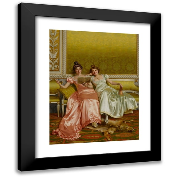 Vittorio Reggianini 12x14 Black Modern Framed Museum Art Print Titled - An Amusing Chapter