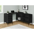 thumbnail image 3 of Monarch Specialties Computer Desk, Home Office, Corner, Storage Drawers, 60"l, L Shape, Work, Laptop, Metal, Laminate, Black, Contemporary, Modern, 3 of 4