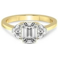 thumbnail image 3 of 2 Carat IGI Certified Emerald Shape Lab Grown Diamond Engagement Ring | 14K Yellow Gold | Antonia Three Stone Half Moonset Diamond Ring | FG-VS1-VS2 Quality Friendly Diamonds, 3 of 5