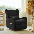 thumbnail image 4 of Tina's Home Electric Power Glider Swivel Nursery Recliner Chair Wingback with USB, Waterproof Stain-resistant for Baby Feeding & Living Room Black, 4 of 10