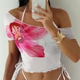 thumbnail image 4 of Trajes de baño para mujer, ropa exterior de manga larga para mujer, conjunto de tres piezas, bikini, traje de baño con estampado floral estándar, trajes de baño para mujer, trajes de baño para mujer,, 4 of 7