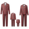 thumbnail image 1 of Pijamas navideños familiares a juego, camisetas a cuadros y pantalones con cintura elástica, pelele para bebé., 1 of 9