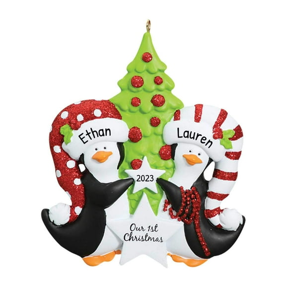 Personalized First Christmas Ornament Couple 2022 - First Christmas Together Ornament 2022 - Penguins Couple Ornament, Our First Christmas Together 2022 - Free Customization
