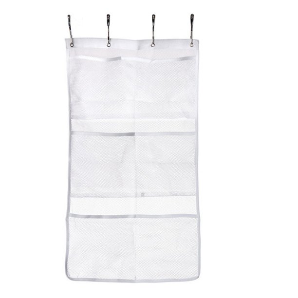 Pocket 6 Organizer Hanging Mesh Bag+ Hook Caddy Shower Bath Tub Storage ...