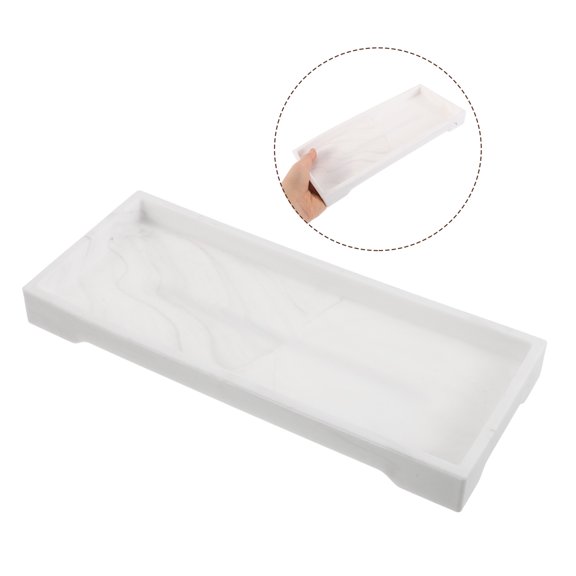 DRAFIDEEP Bathroom Vanity Tray 1Pcs Waterproof Silicone Storage Organizer For Toiletries Modern Design Home Use