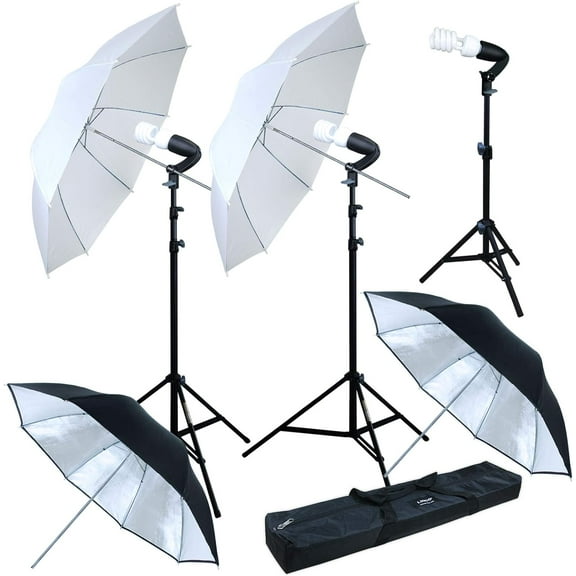 LINCO Photo Studio Lighting 600W Umbrella Continuous Lighting Kit with Carrying Bag AM126