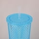 thumbnail image 4 of Vaso de agua con pajita de plástico de 710 ml con tapa para el hogar y el exterior Azul, 4 of 6
