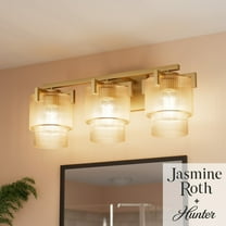 Hunter - Ontario 3-light Luxe Gold, Medium Size Vanity Light, Dimmable, Transitional Style, for Bedrooms, Dining, Living Rooms - 13156