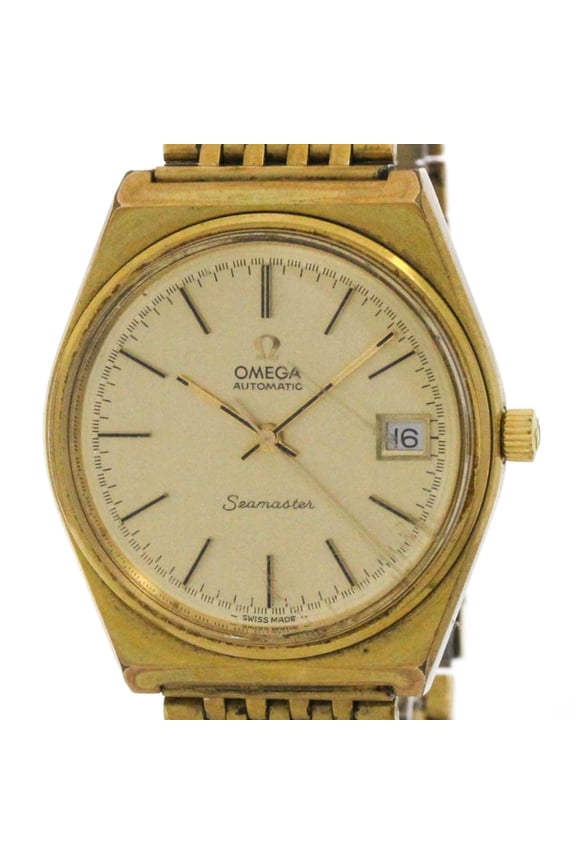 Pre-Owned OMEGA Seamaster Cal 1012 Gold Plated Automatic Mens Watch 166.0203