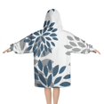thumbnail image 2 of Purple Floral and Petal Pattern Blanket Hoodies for Kids 6-13YR Oversize Wearable Blanket Hoodies for Boys Girls Teens, 2 of 7