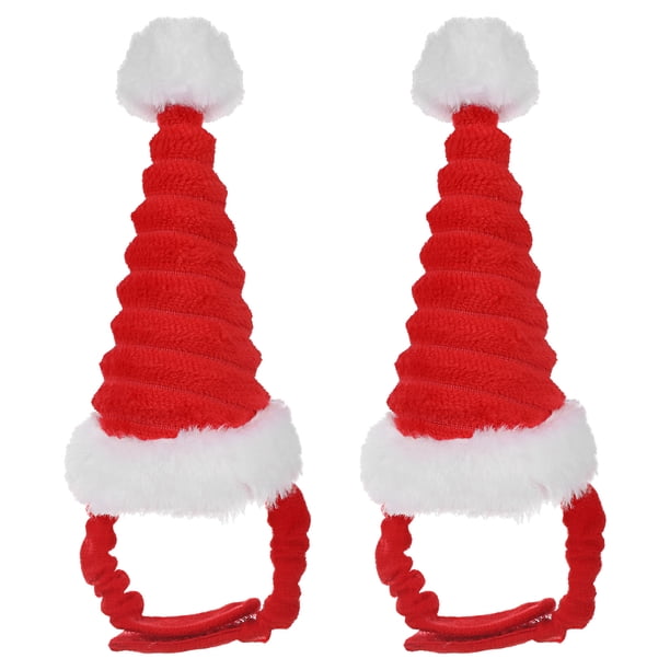 2 Unids Sombrero de Navidad Gorra Trajes de Disfraces de Navidad Lindos Sombreros Accesorios de Aseo para el Cabello para Perro Gato Mascota Hámster