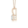 thumbnail image 2 of ANGARA Natural Diamond Solitaire V-Bale Pendant in 14K Rose Gold for Women (Size-5.1mm| Color-H| Clarity-SI2) | April Birthstone, Anniversary, Jewelry Gift for Women | Natural Diamond Necklace, 2 of 10