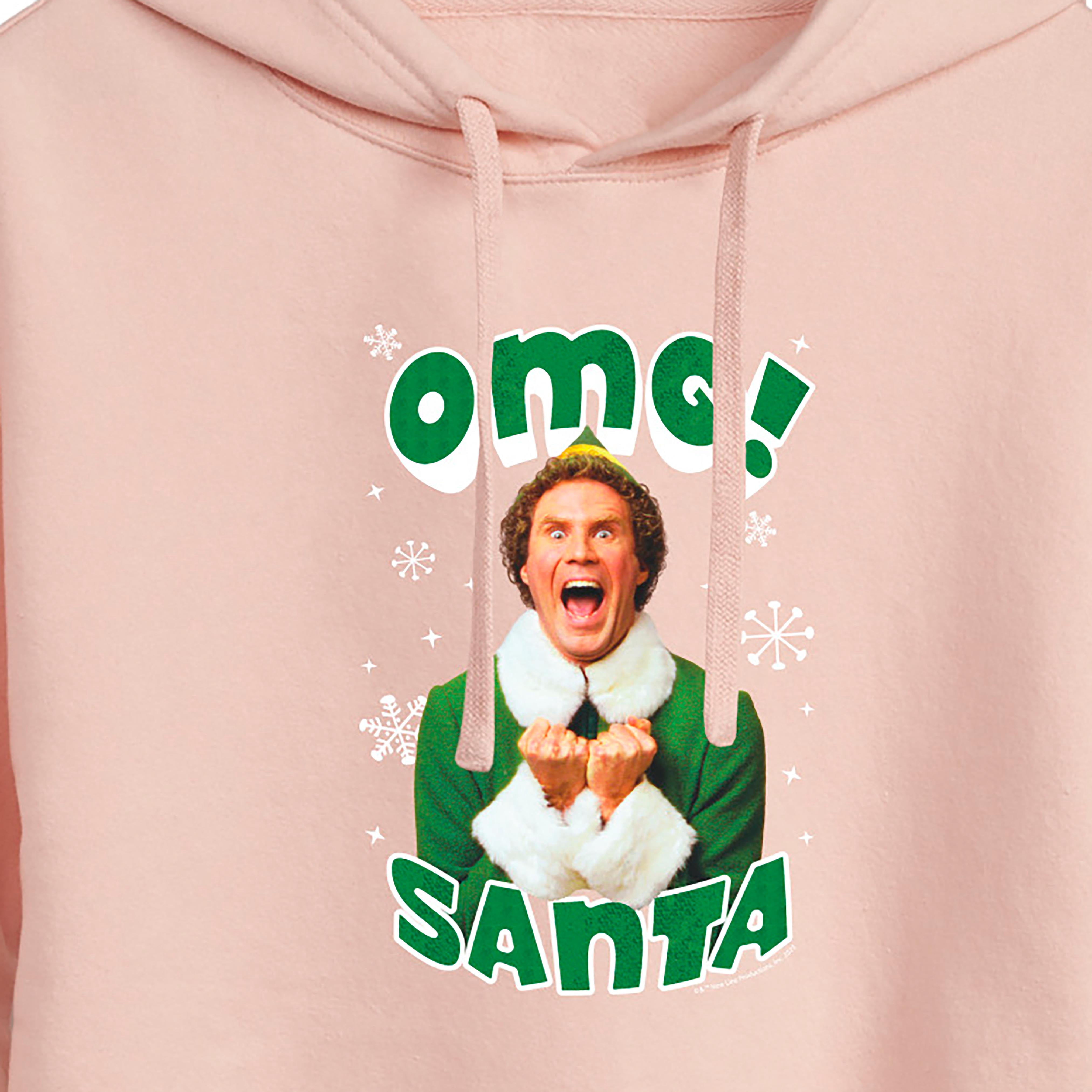 ELF - Christmas Omg Santa  - Juniors Cropped Pullover Hoodie