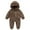 Brown, variant on GYRATEDREAM Newborn Baby Jumpsuit Outfit Infant Snowsuit Winter Coat Fleece Hooded Romper Jumpsuit Boys Girls Onesie Warm Bodysuit for 0-12 Months