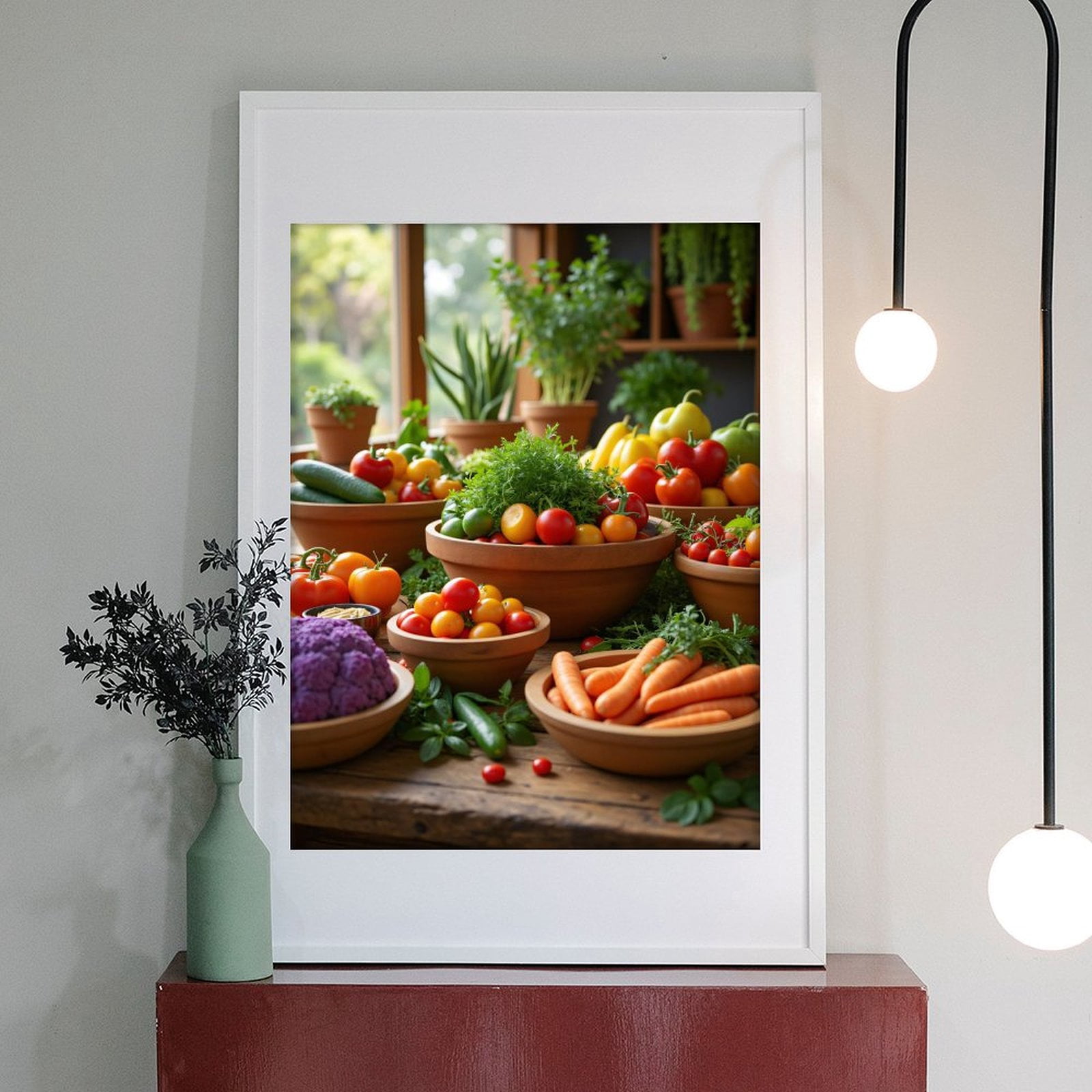Diamond Art Kit for Adults, Vegetable Garden Bounty Display Diamond Painting for Adults Beginners, 5D DIY Diamond Art Painting Kits, Colorful Diamond Painting Craft for Home Decor 12x16