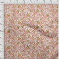 thumbnail image 3 of oneOone Polyester Lycra Pink Fabric Stripe|Leaves & Floral Artistic Sewing Material Print Fabric By The Yard 56 Inch Wide, 3 of 4