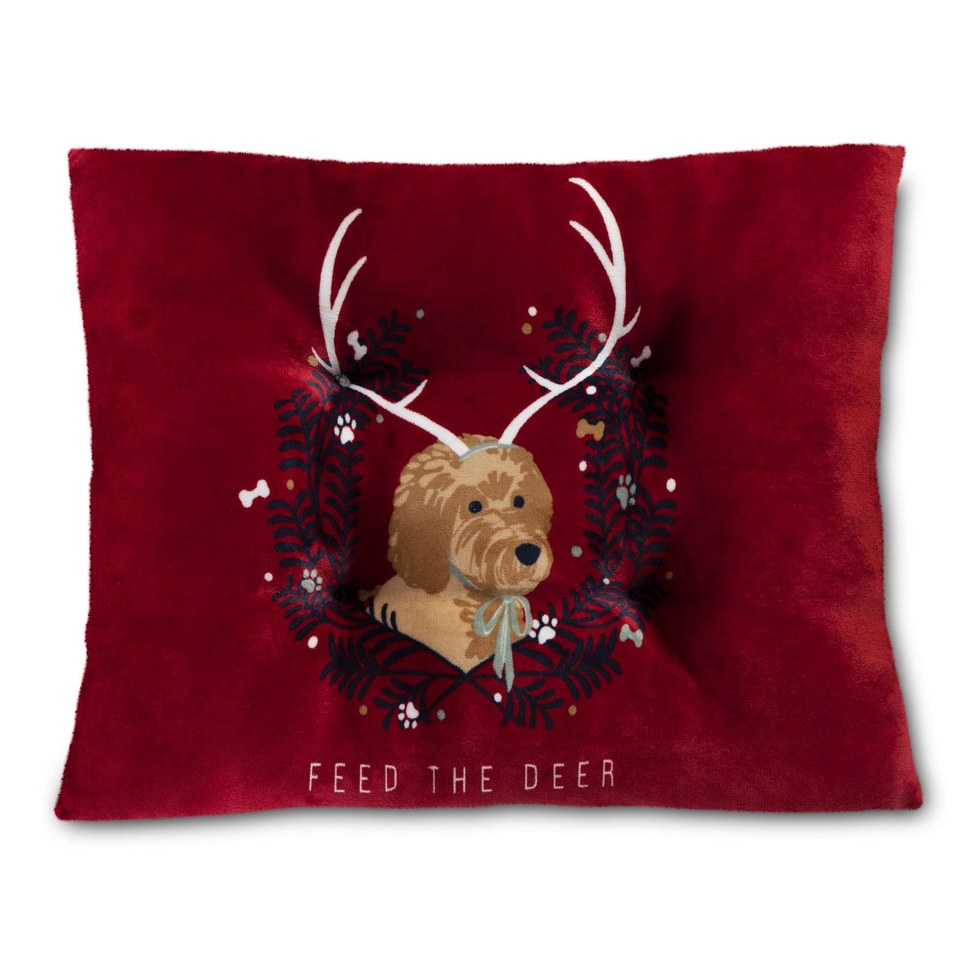 (2 pack) Vibrant Life Dog Bed, Plush Tufted Deer Print, Medium