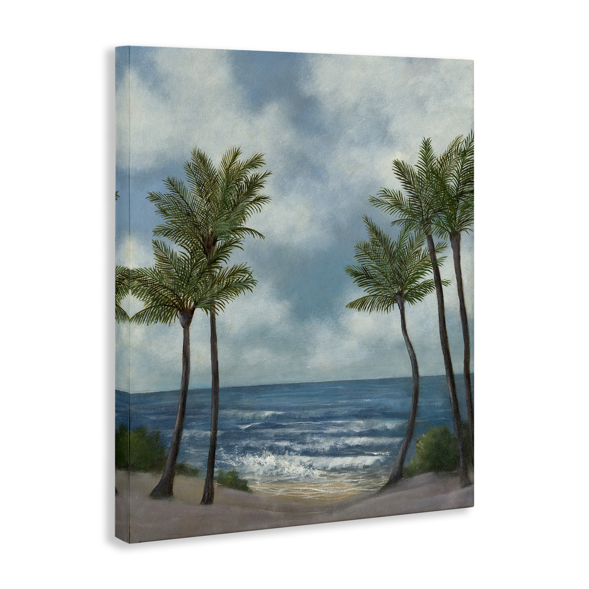 Stupell Industries Tropical Breaking Waves Landscape Painting Gallery Wrapped Canvas Art Print Wall Art, 16 x 20