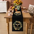 thumbnail image 3 of Table Runner - 72 Inch Long, Black Sunflowers Bees Kitchen Dining Table Runner Dresser Scarves, Farmhouse Honey Floral Rings Farmhouse Decor for Coffee Tables Wedding Party Banquet, 3 of 8