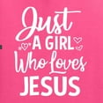 thumbnail image 5 of Wild Bobby Just A Girl Who Loves Jesus Inspirational/Christian Unisex Crewneck Graphic Sweatshirt, Neon Pink, Medium, 5 of 5