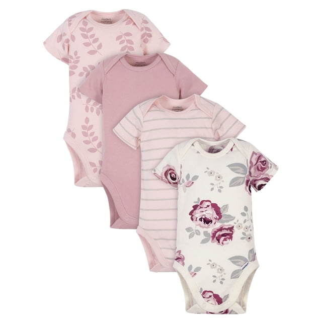 Modern Moments Pañalero set 4 piezas rosa blanco body bebé algodón suave