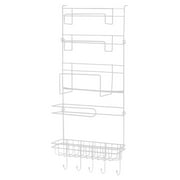 Kitchen Refrigerator Side Storage Organizer Rack Fridge Spice Holder Seasoning Shelf with Hooks