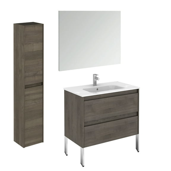 Ws Bath Collections Ambra 80F Pack 2 Ambra 32" Free Standing Single Basin Vanity Set -