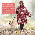 thumbnail image 4 of Wearable Oversized Blanket,Red Christmas Tree and Deer Pattern Wearable Blanket Hoodie for Adults,Cozy Hooded Blankets with Super Pockets,Super Warm Fuzzy Pullover for Women & Men, 4 of 6