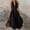 Black, variant on Womens 100% Cotton High Waist A-Line Shirt Maxi Dress Casual Sleeveless Collared V-Neck Flowy Long Sundress with Button Down