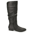 thumbnail image 2 of Dream Pairs Womens Wide Calf Faux Fur Slouchy Low Heel Side Zip Knee High Boots Blvd-W Black/Pu Size 8, 2 of 6