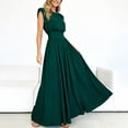 thumbnail image 5 of JOANKDMI Flowy Dresses for Women Elegant Maxi Crewneck Sleeveless Smocked Waist Pleated A-Line Formal Gown Flattering Vintage Party Dress for Wedding Guest, 5 of 8