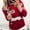 Red, variant on Women's Soft Comfy Christmas Sweater Snowflake Reindeer Knitwear Long Sleeve Knit Pullover Crew Neck Tunic Tops