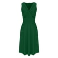 thumbnail image 4 of Fankiway Robe d'Été Décontractée Élégante Plissée Col en V Sans Manches Robes de Plage pour Femmes Grande Taille, 4 of 6