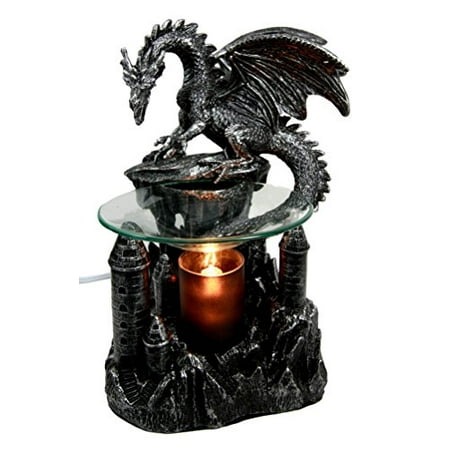 Atlantic Collectibles Smaug Castle Guardian Dragon Electric Oil Burner Tart Warmer Aroma Scent Statue 9.5