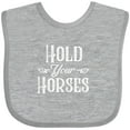 thumbnail image 3 of Inktastic Hold Your Horses in White Boys or Girls Baby Bib, 3 of 4
