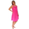 thumbnail image 3 of Women's Silky Feeling Sleeveless Tricot Nightgown with Floral Lace Design, Bright Pink, Size 2XL, 3 of 5