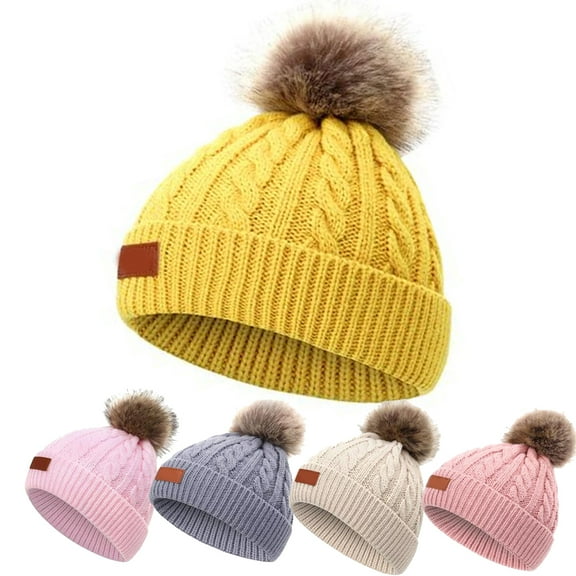 Ludlz Baby Girl Hats Knit Baby Winter Hat Cute Baby Beanies for Girls Boys Thick Warm Toddler Hat