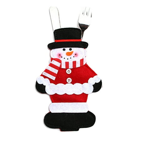 Christmas Spoons Fancyleo Christmas Xmas Decor Kitchen Tableware Fork Spoon Holder Pocket Dinner Cutlery Bag ()