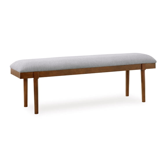 Signature Design by Ashley Lyncott 59" Upholstered Solid Wood Frame Dining Bench, Gray/Brown