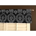thumbnail image 2 of flocking damask taffeta window valance 56 wide grey on black, 2 of 2