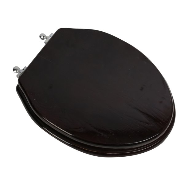 BathDecor Dark Brown Oak Finish Designer Solid Elongated Oak Wood