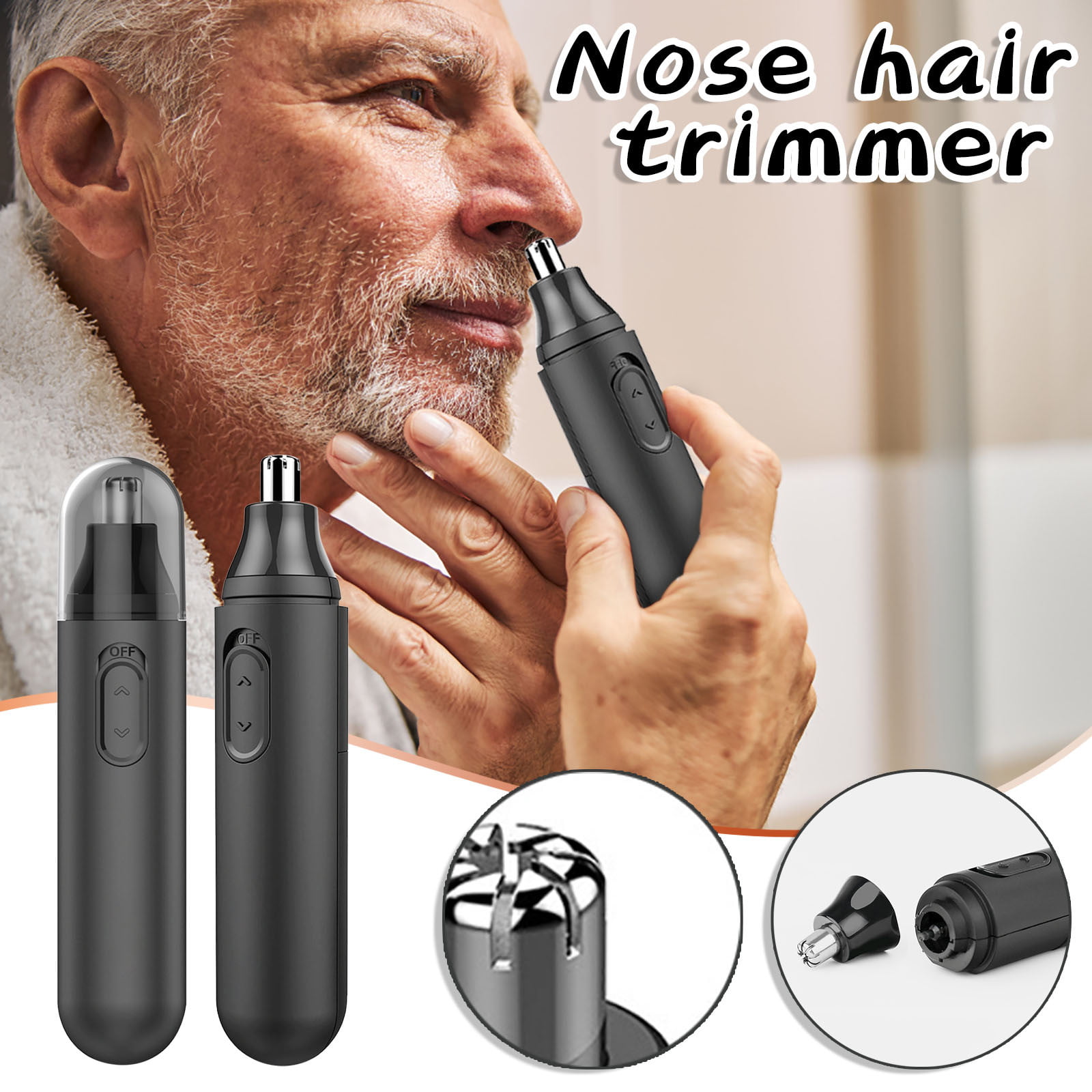 Yedhsi Nose Hair Clippers Nose And Ear Hair Clippers For Women Men  Waterproof Stainless Steel Head Double Edge Blade Nose Hair Remover Quiet  Easy Clean,Gift for Women