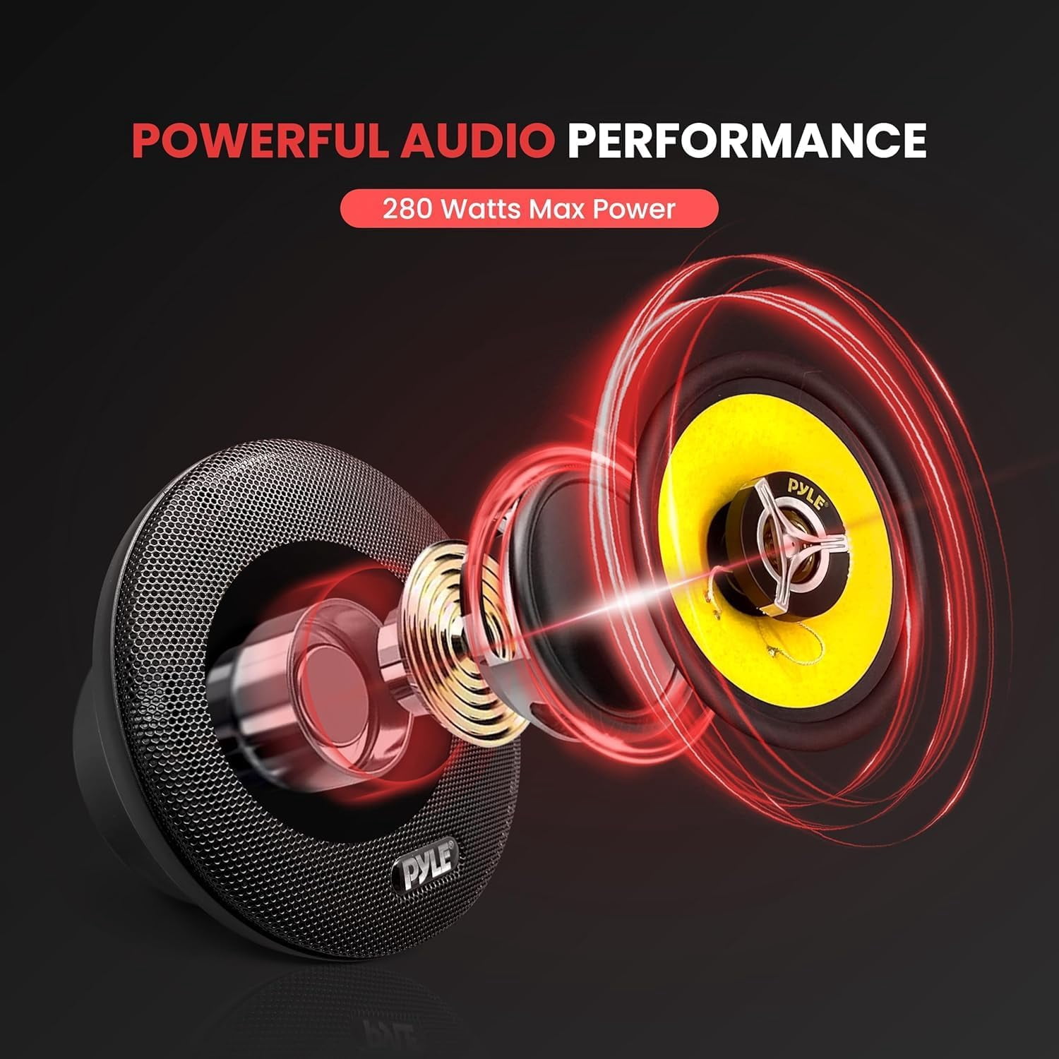 Pyle 6.5 Inch Component Car Speakers – High Power Audio Performance with Mid-Bass Woofers, Tweeters, and Crossover Network for Clear, Balanced, and Dynamic In-Car Sound